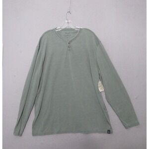 Lucky Brand Venice Burnout Henley Shirt XXL Green Button Closet Staple NWT
